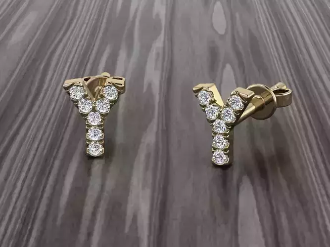 Jewelry Alphabet Earring Y