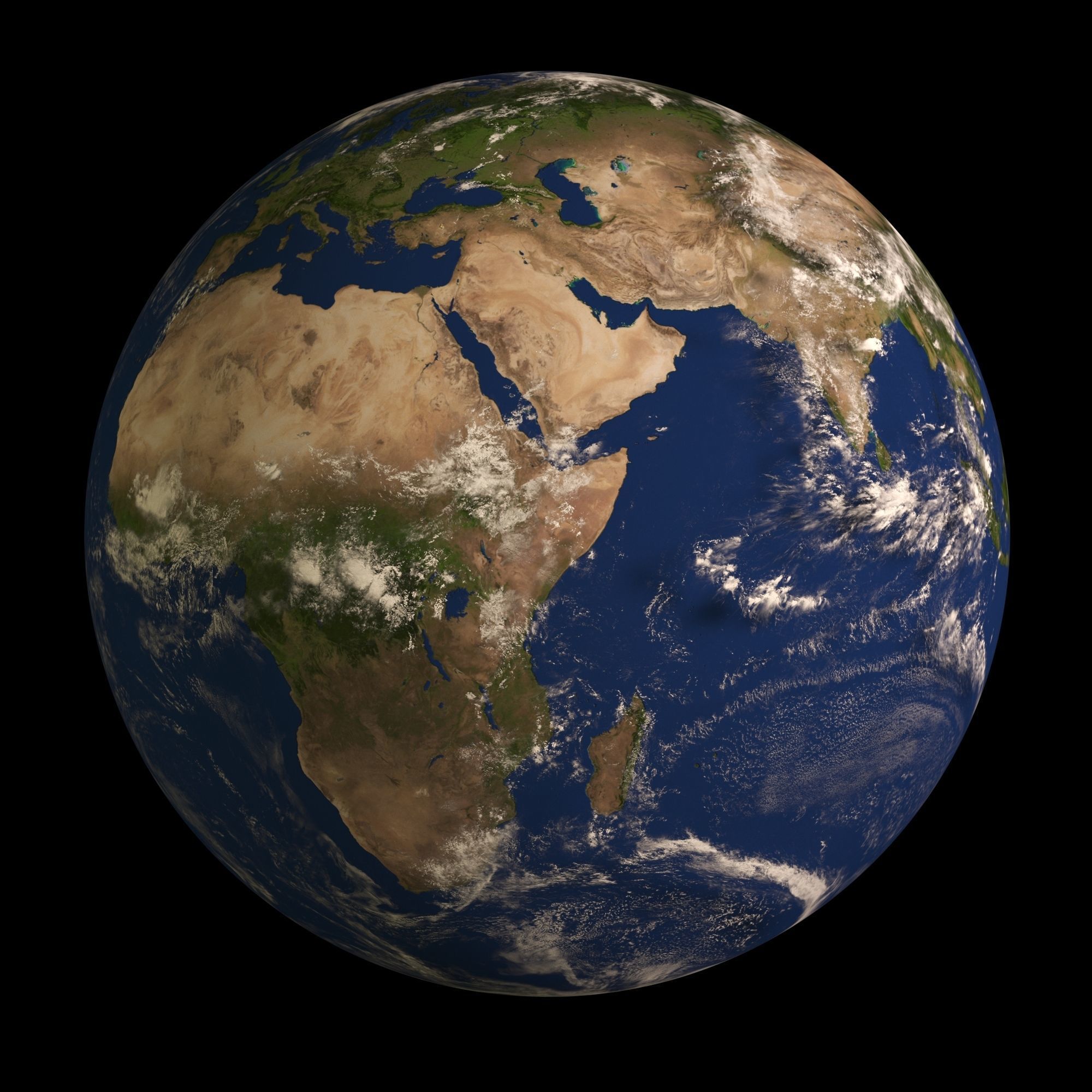 Earth with relief 8K textures 3D model_3