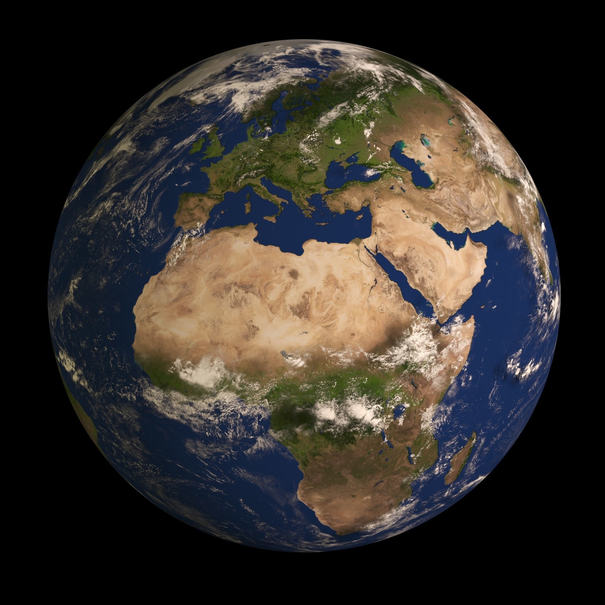 Earth with relief 8K textures 3D model_4