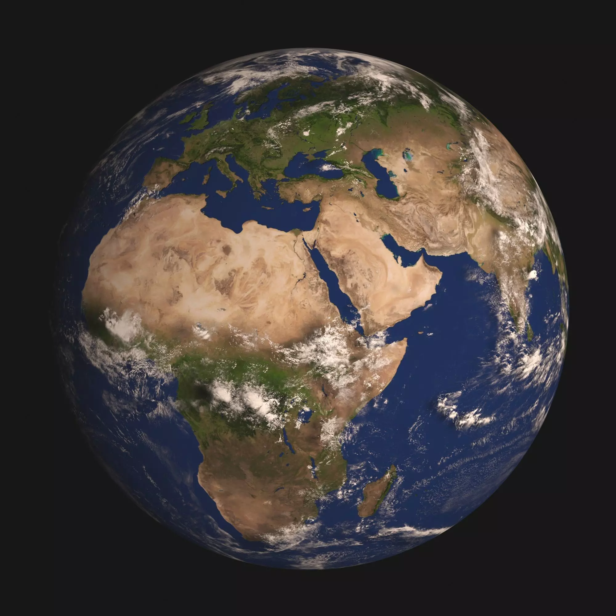 Earth with relief 8K textures 3D model_0