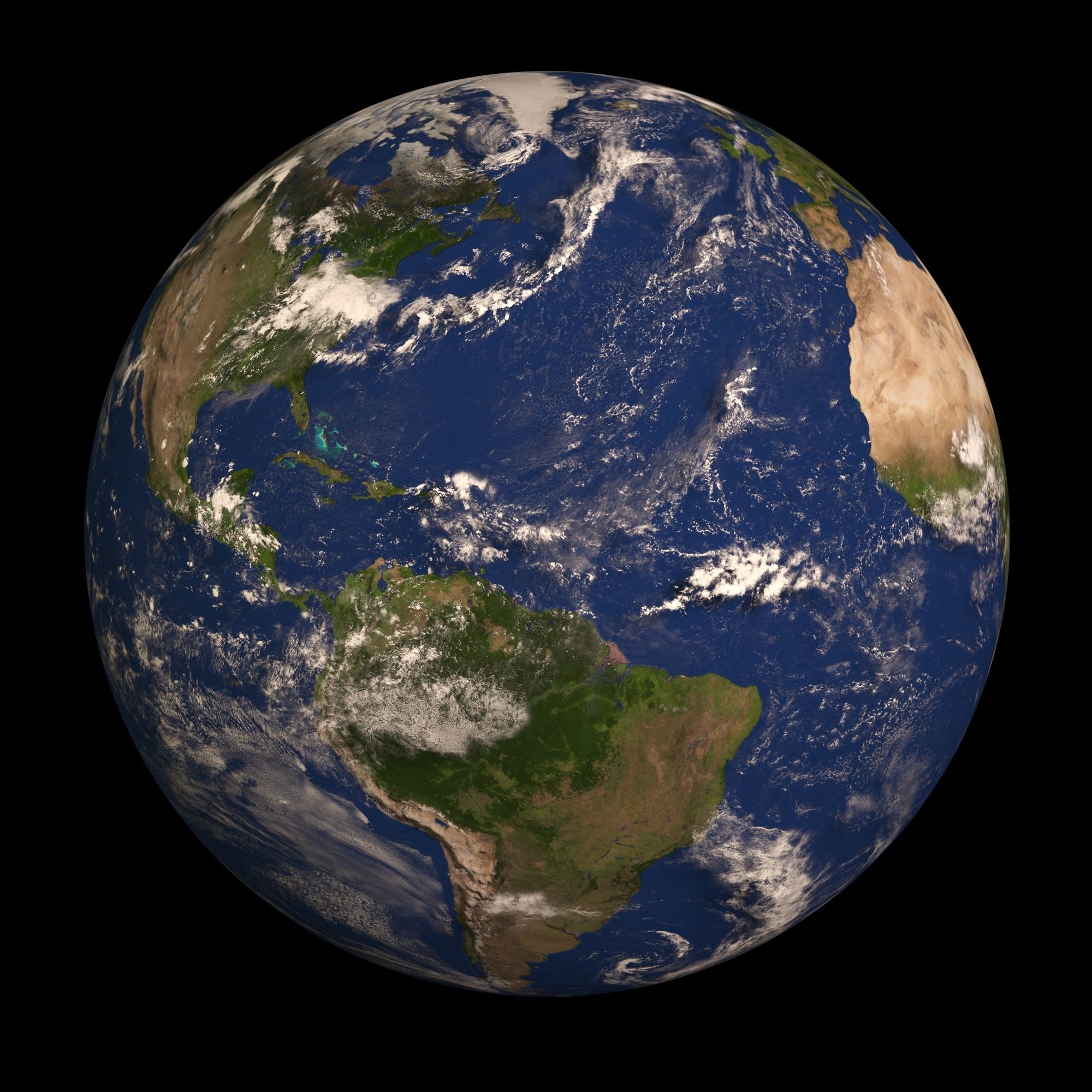 Earth with relief 8K textures 3D model_2