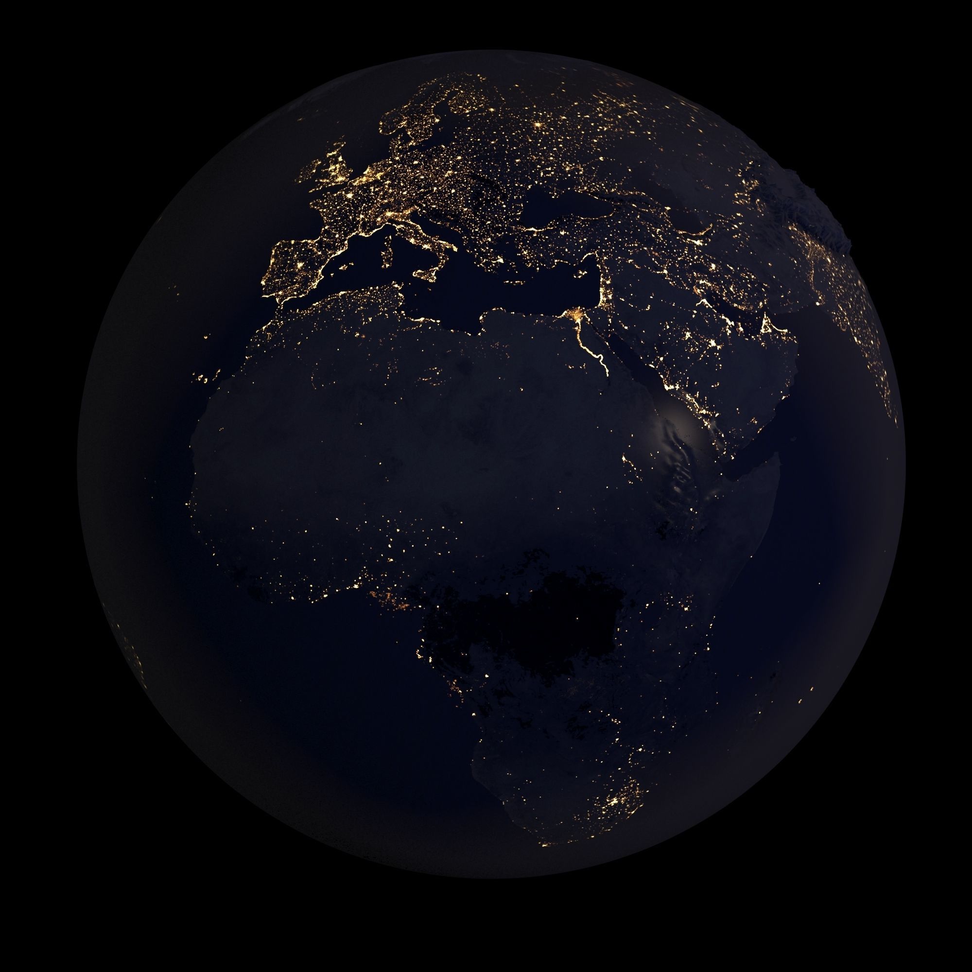 Earth with relief 8K textures 3D model_5