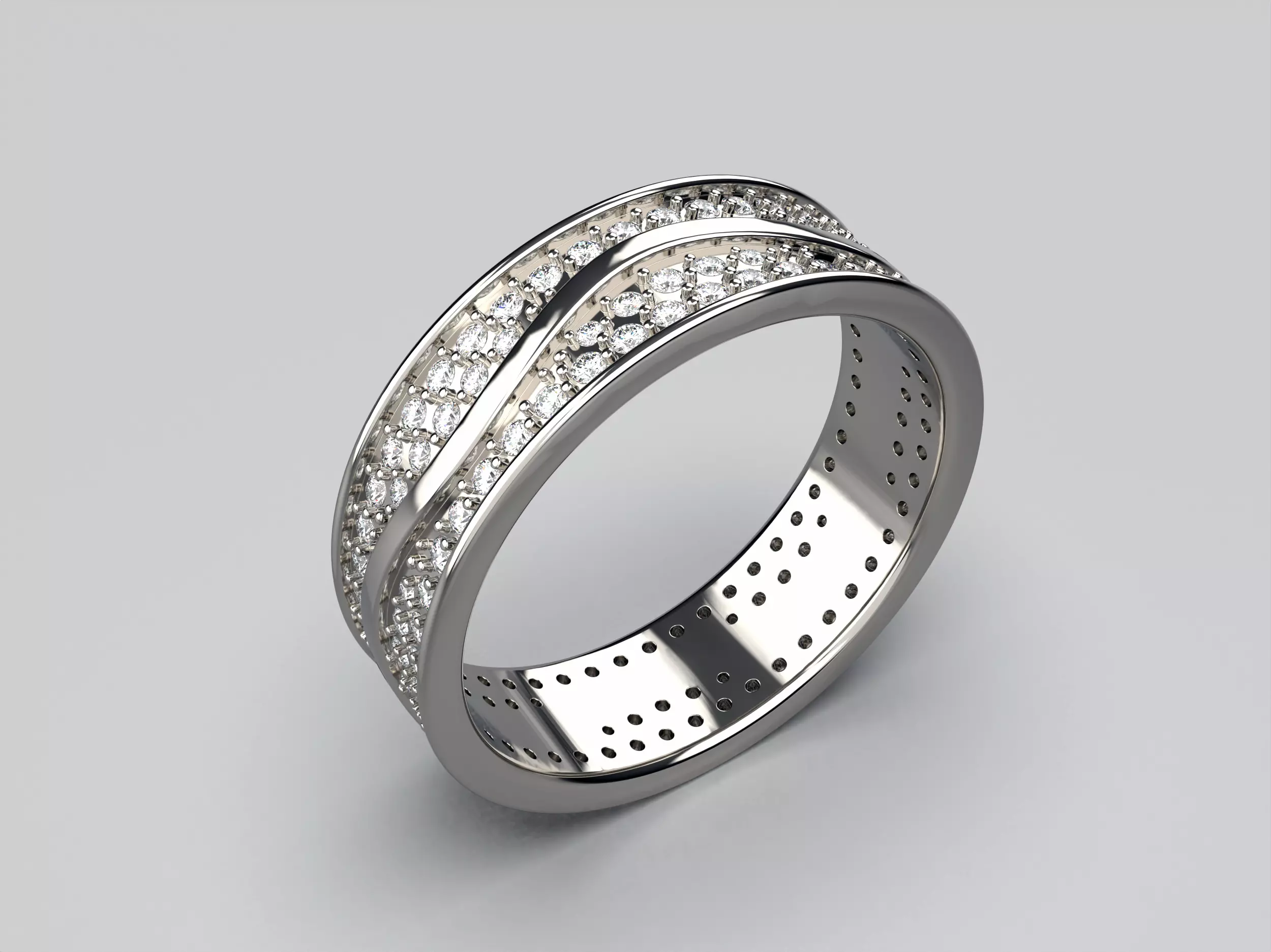 Gemstone stream ring R10 3D print model