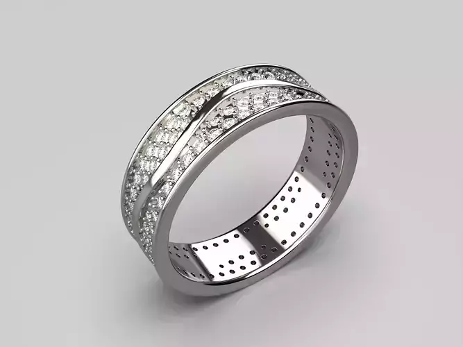 Gemstone stream ring R10 3D print model