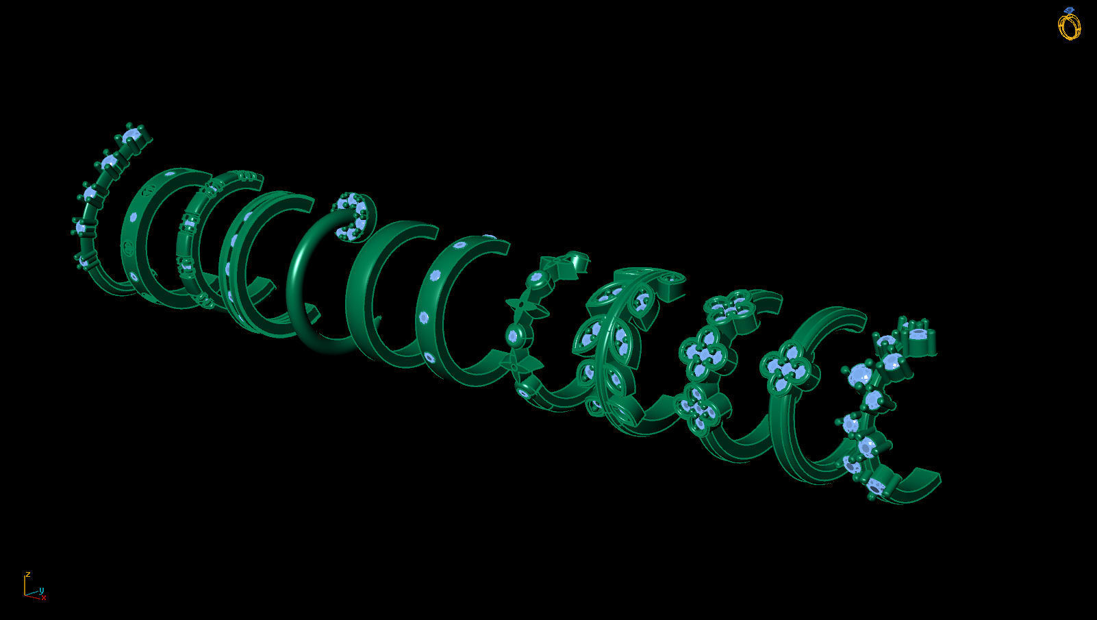 Hoop earrings 3D print model v2 3D print model_3