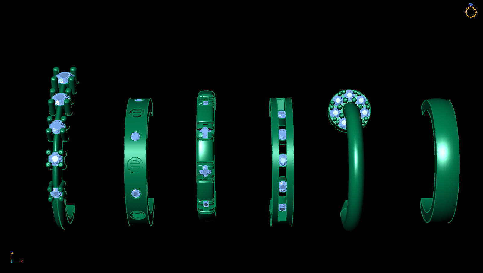 Hoop earrings 3D print model v2 3D print model_1