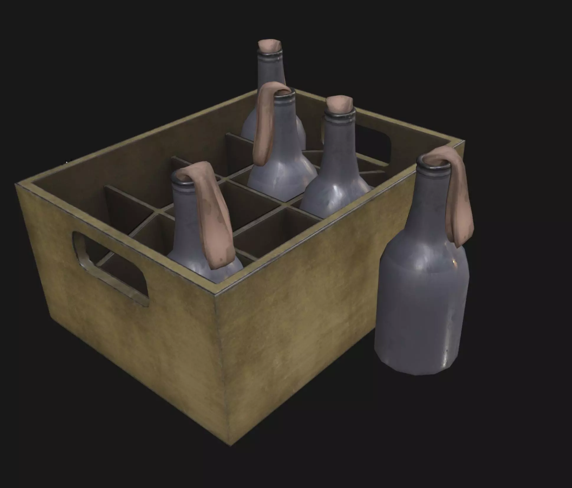 Molotov cocktail Low-poly 3D model_0