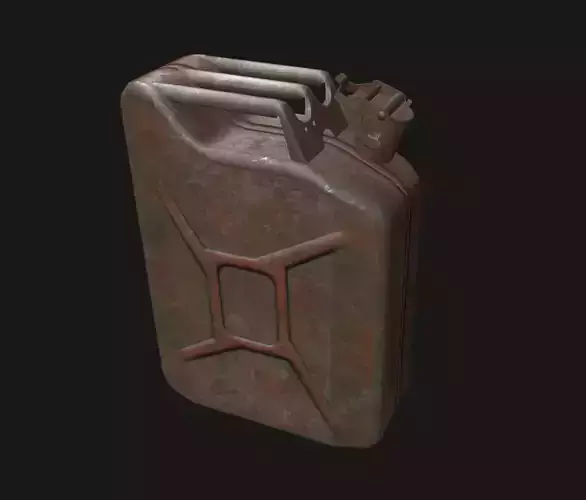 Canister old rusty gas can