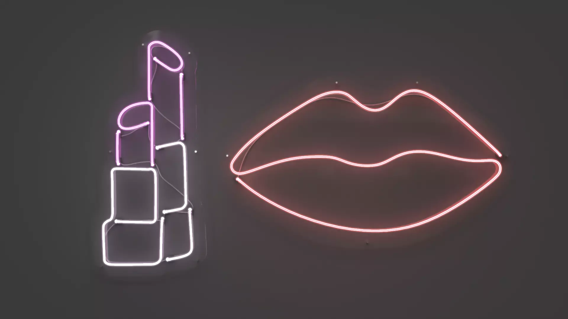 Lips and Lipsticks - Neon Signs 3D model_0