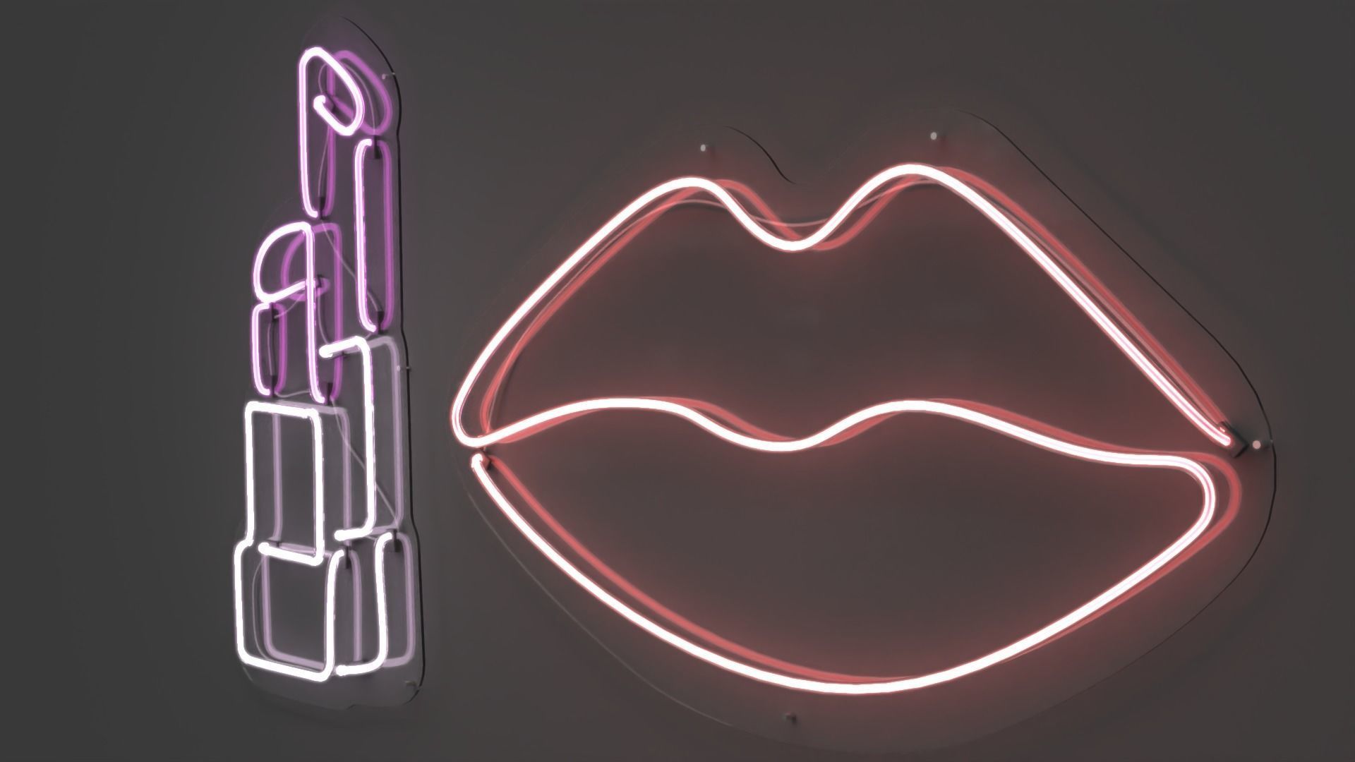 Lips and Lipsticks - Neon Signs 3D model_4