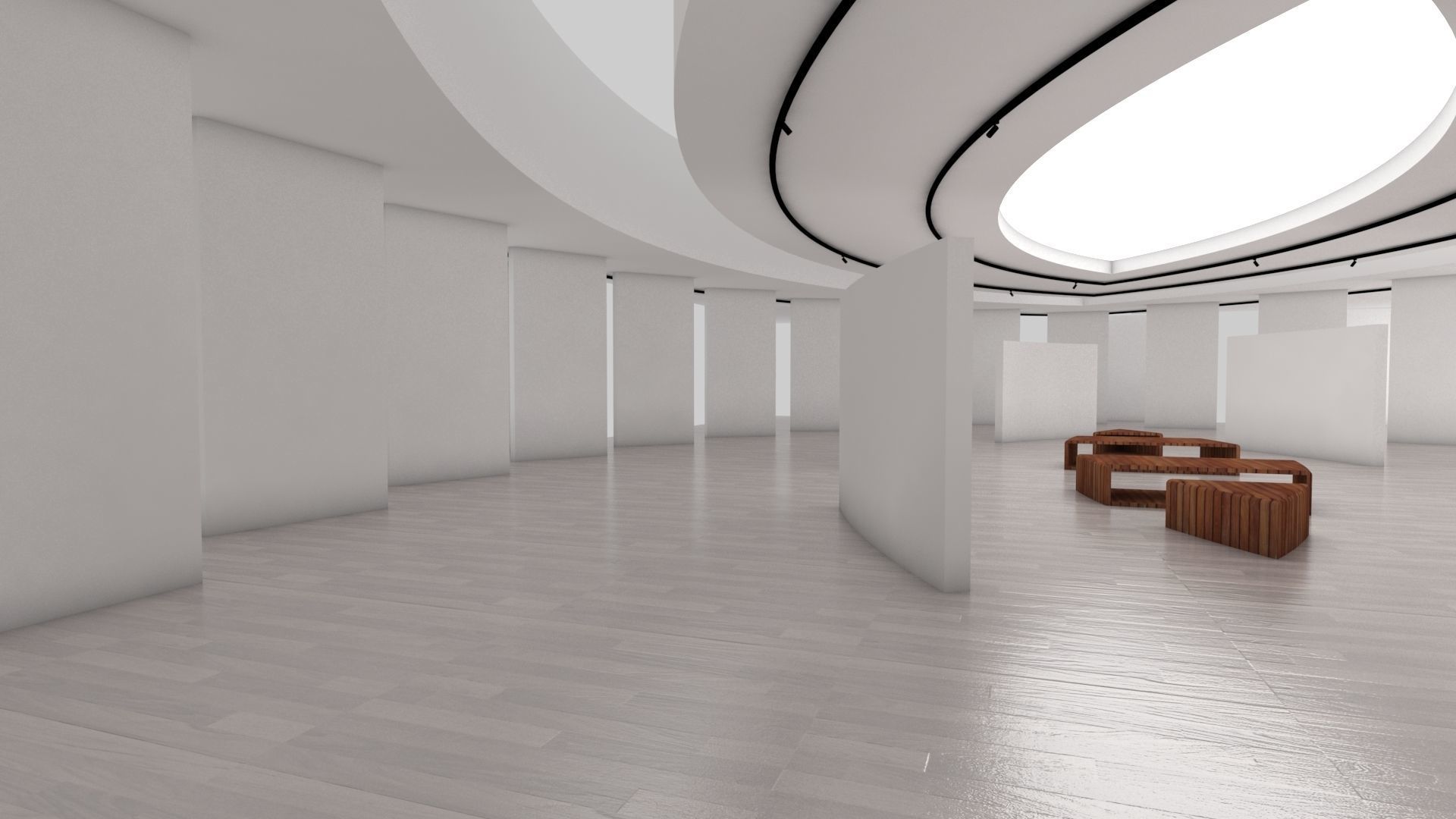 VR Gallery eye baked 3D 3D model_4