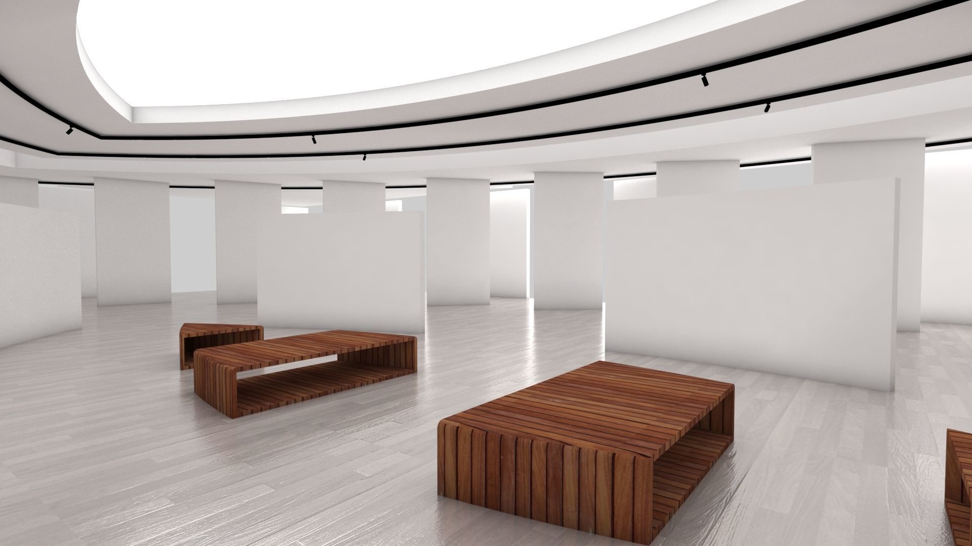 VR Gallery eye baked 3D 3D model_3