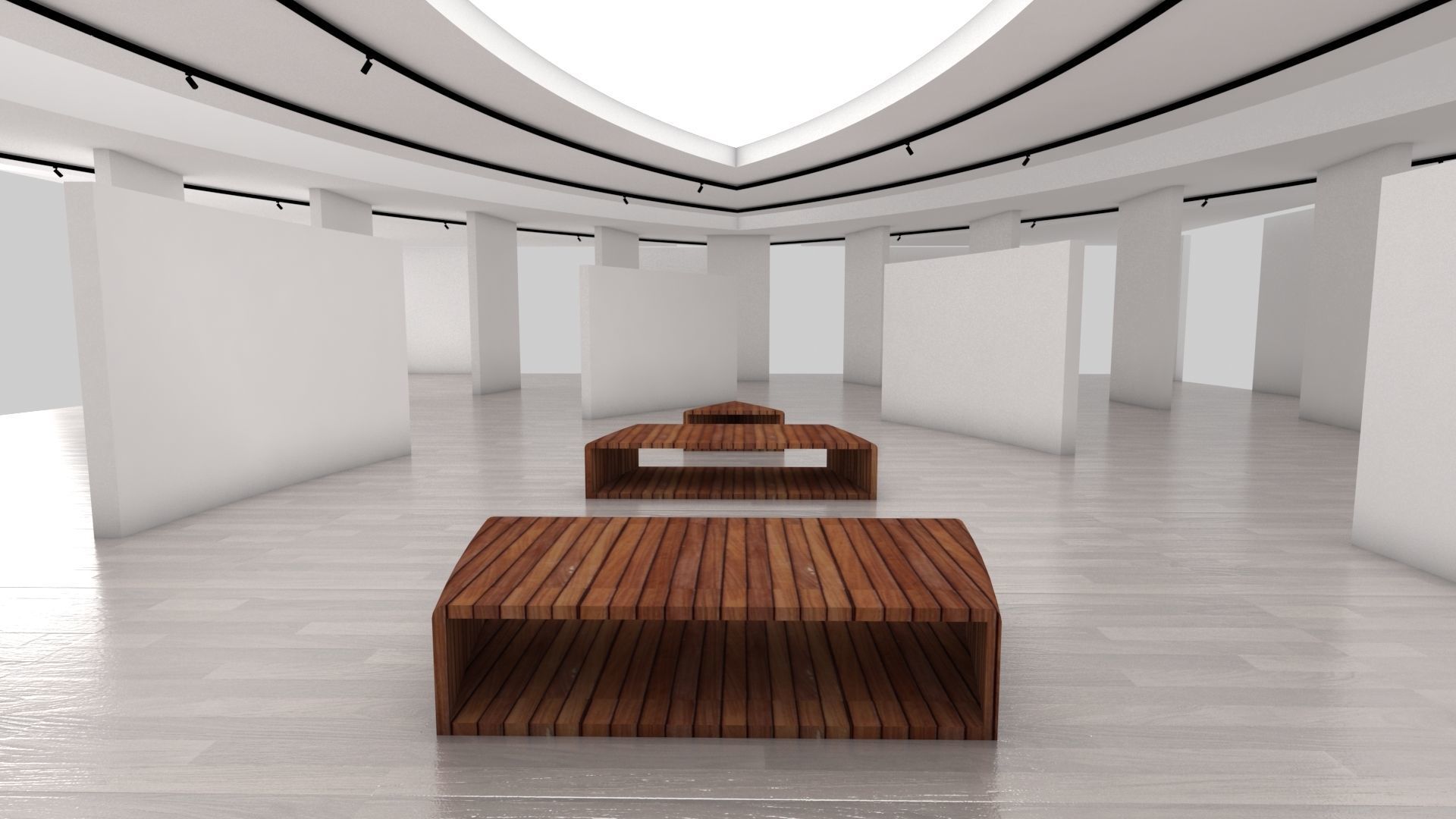 VR Gallery eye baked 3D 3D model_2