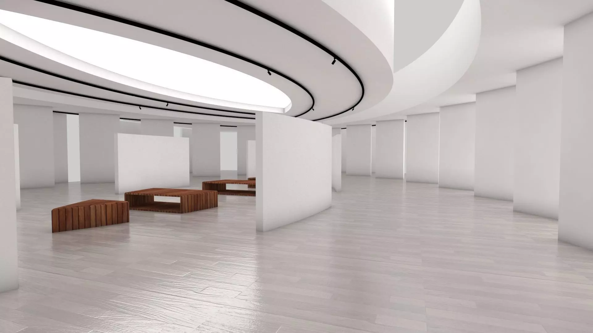 VR Gallery eye baked 3D 3D model_0