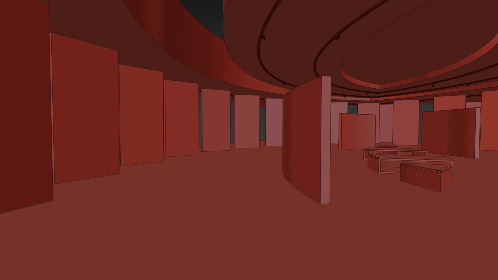 VR Gallery eye baked 3D 3D model_5