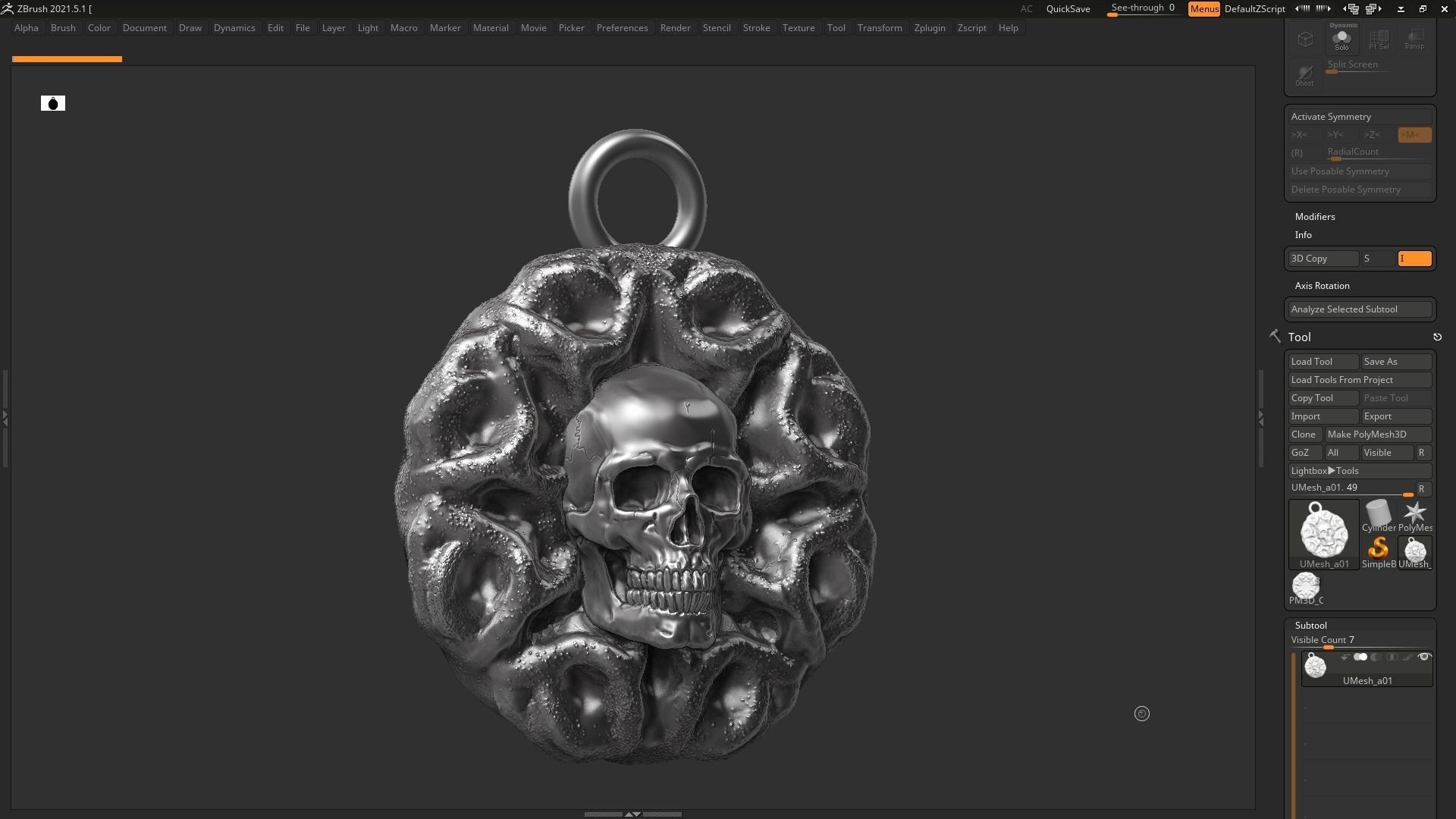 Skull Pendant 05 3d print model 3D print model_3