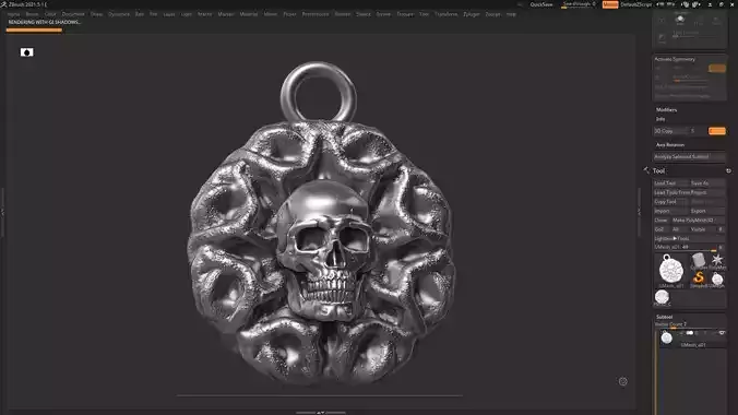Skull Pendant 05 3d print model 3D print model