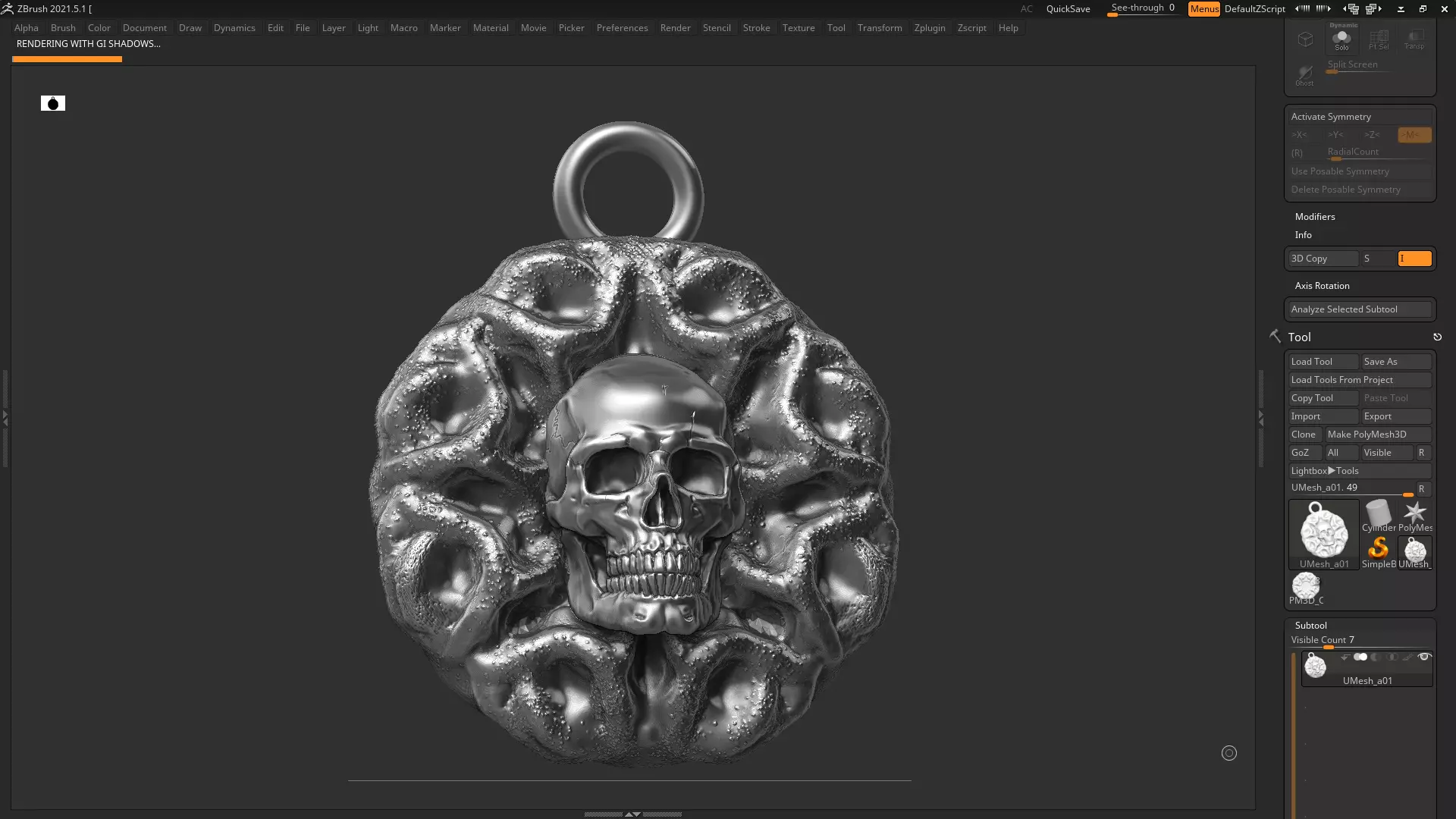 Skull Pendant 05 3d print model 3D print model_0