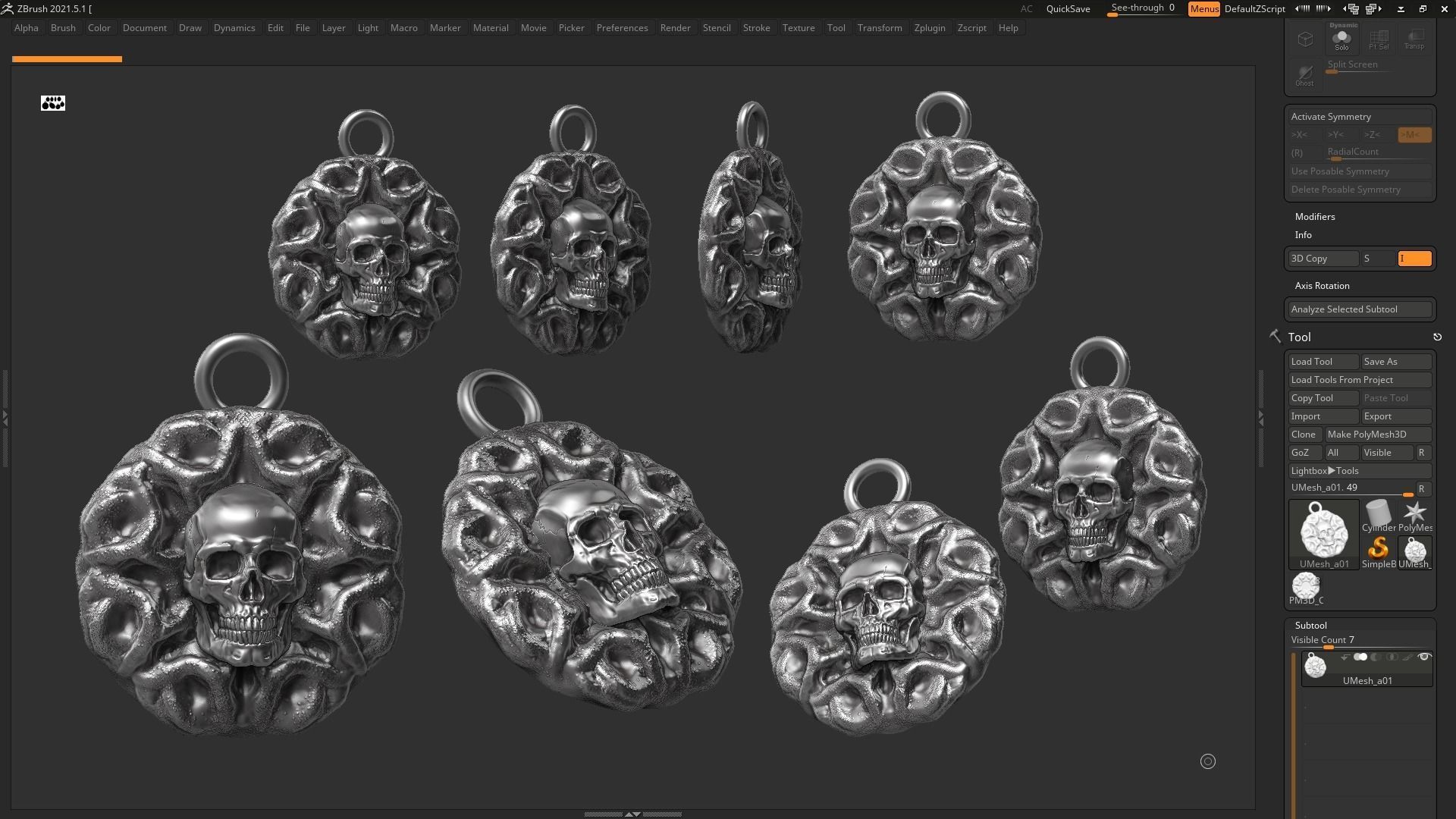 Skull Pendant 05 3d print model 3D print model_2