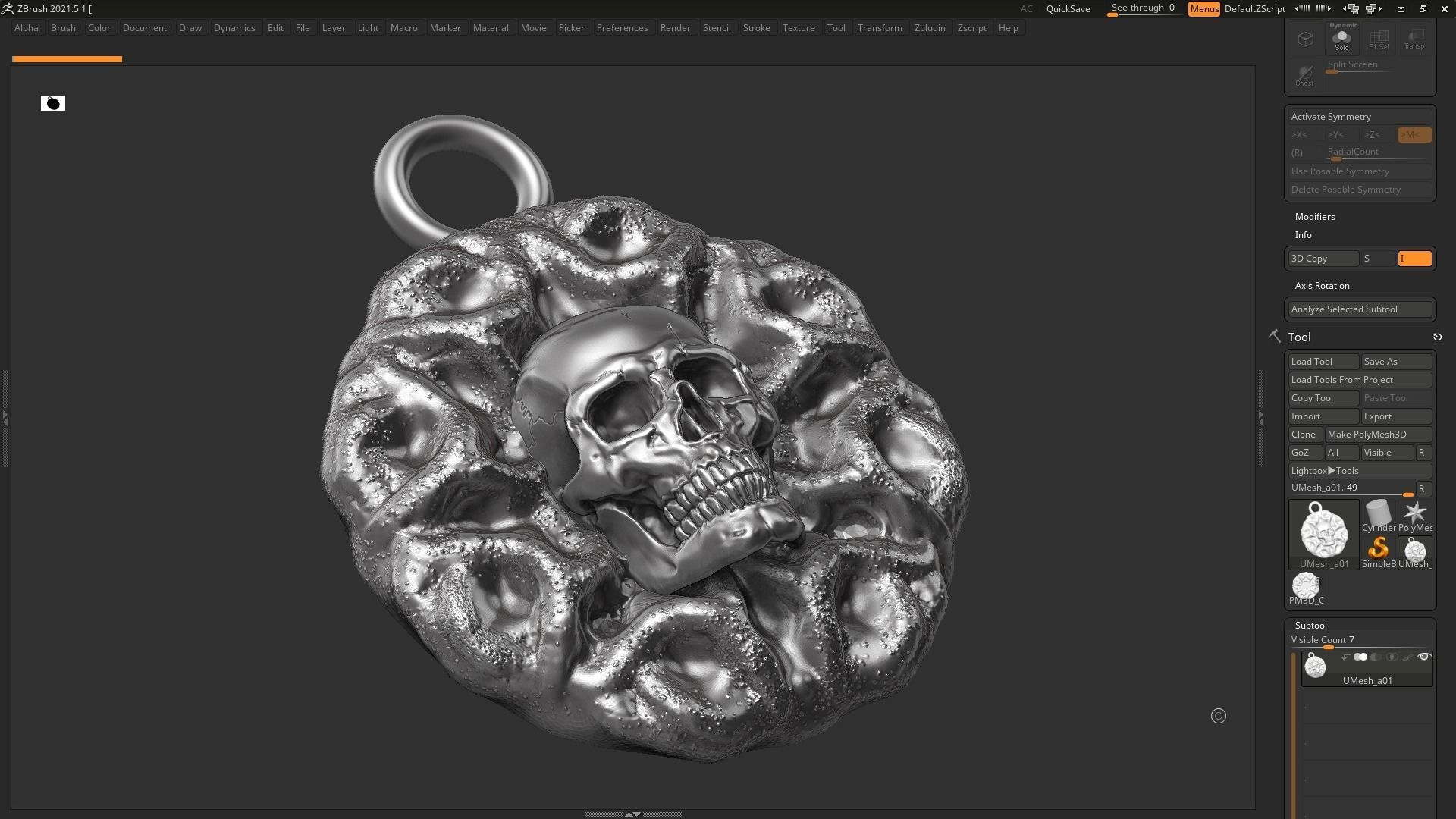 Skull Pendant 05 3d print model 3D print model_4