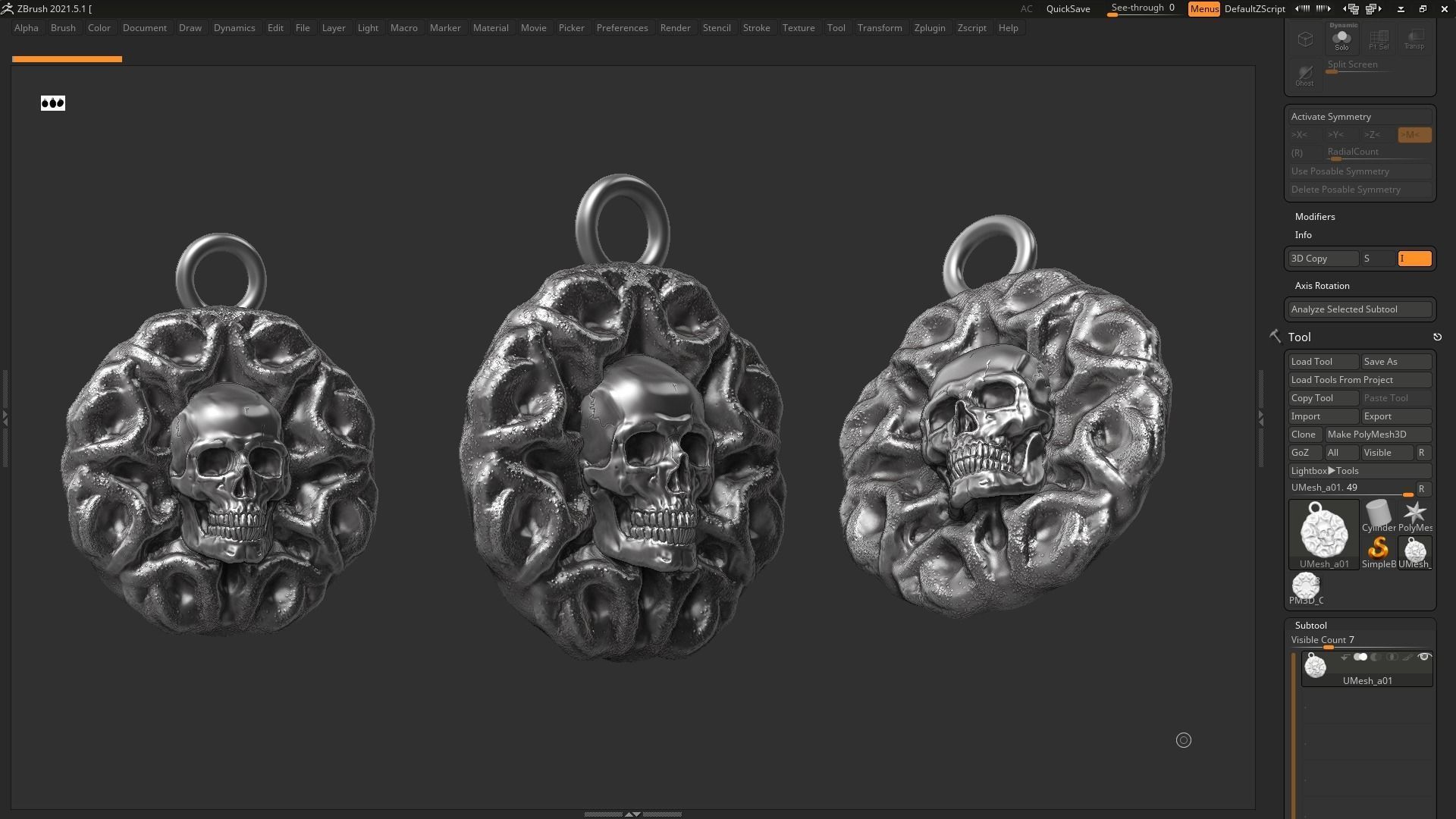 Skull Pendant 05 3d print model 3D print model_1