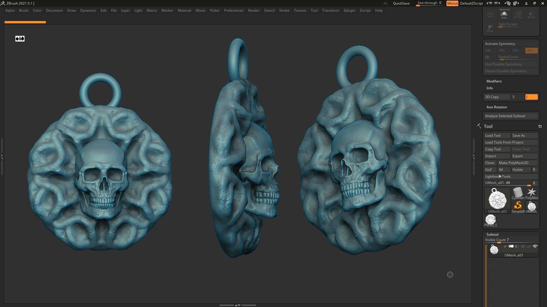 Skull Pendant 05 3d print model 3D print model_5