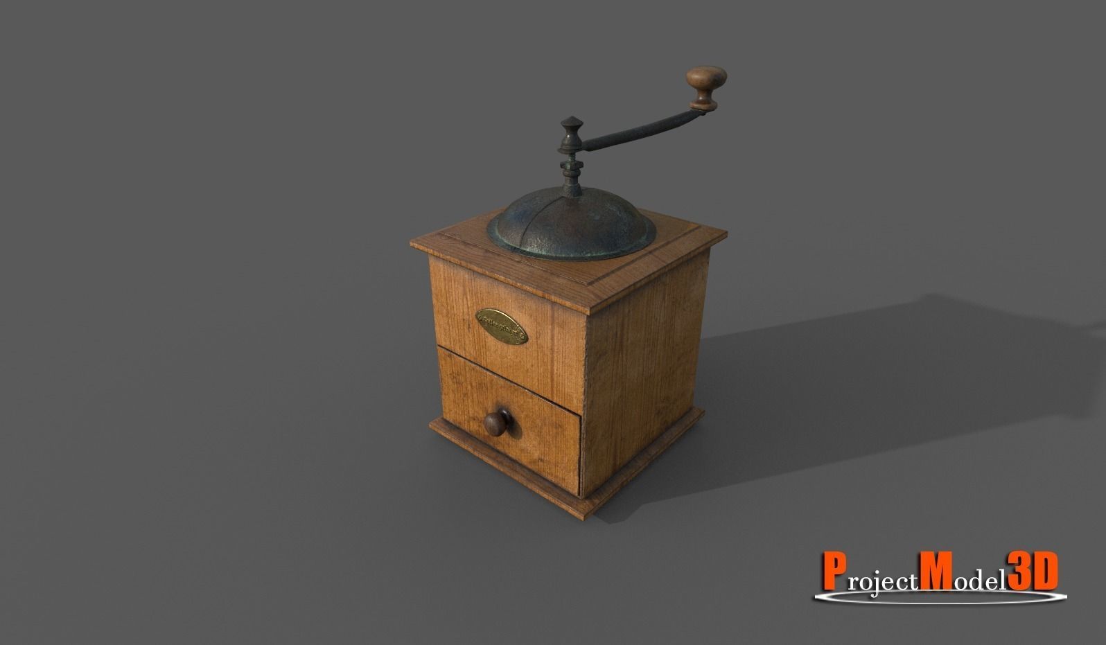 Old Coffee grinder Low-poly 3D model_2
