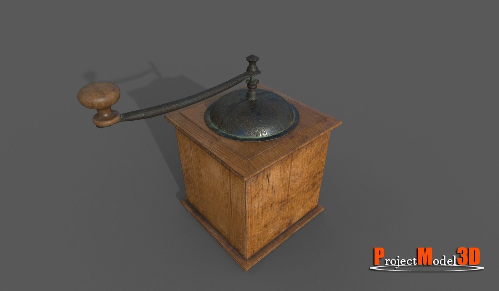 Old Coffee grinder Low-poly 3D model_9