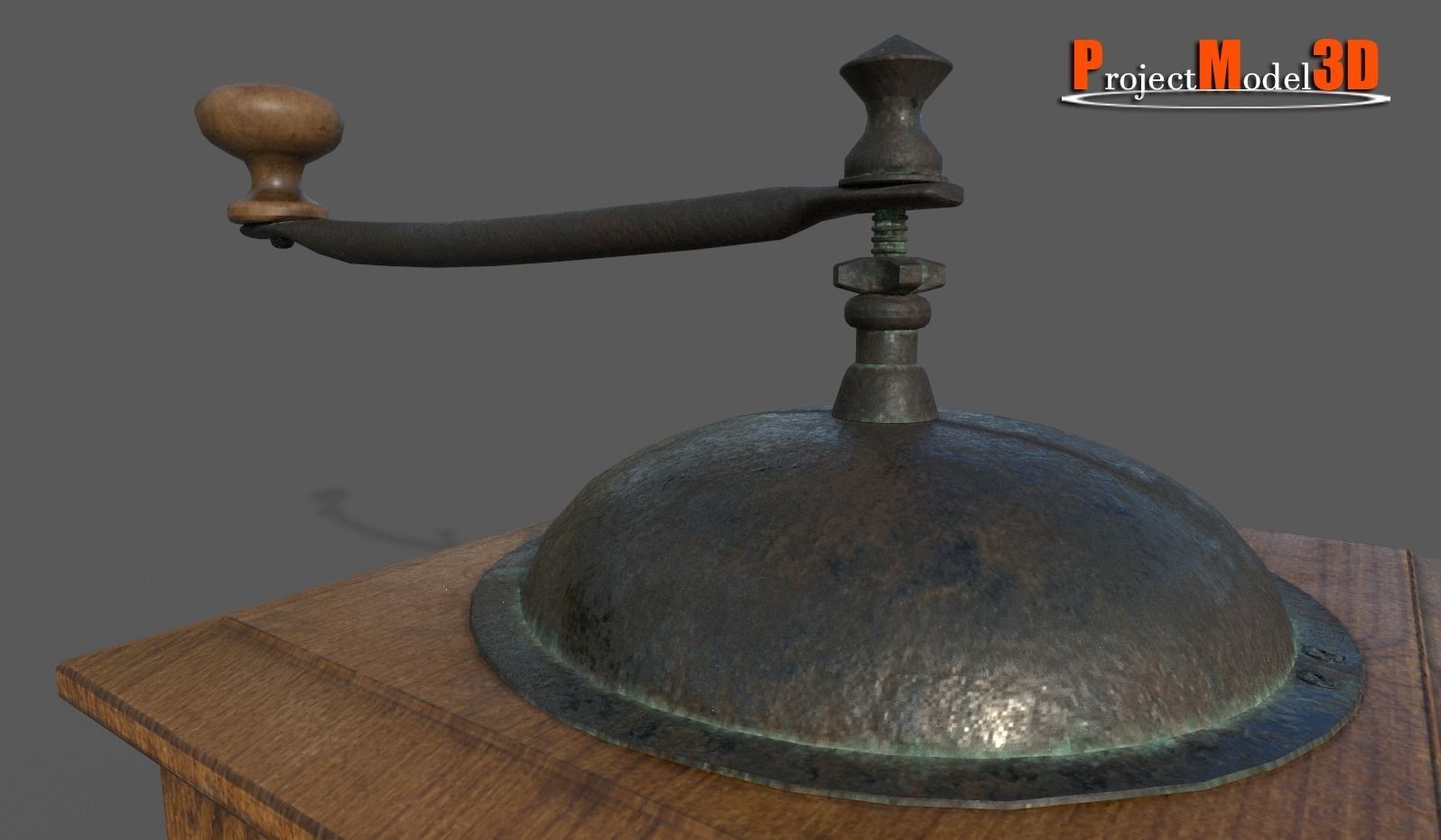 Old Coffee grinder Low-poly 3D model_10
