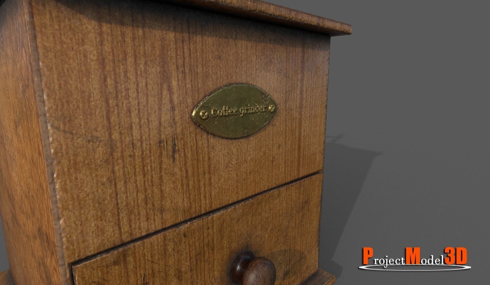 Old Coffee grinder Low-poly 3D model_6