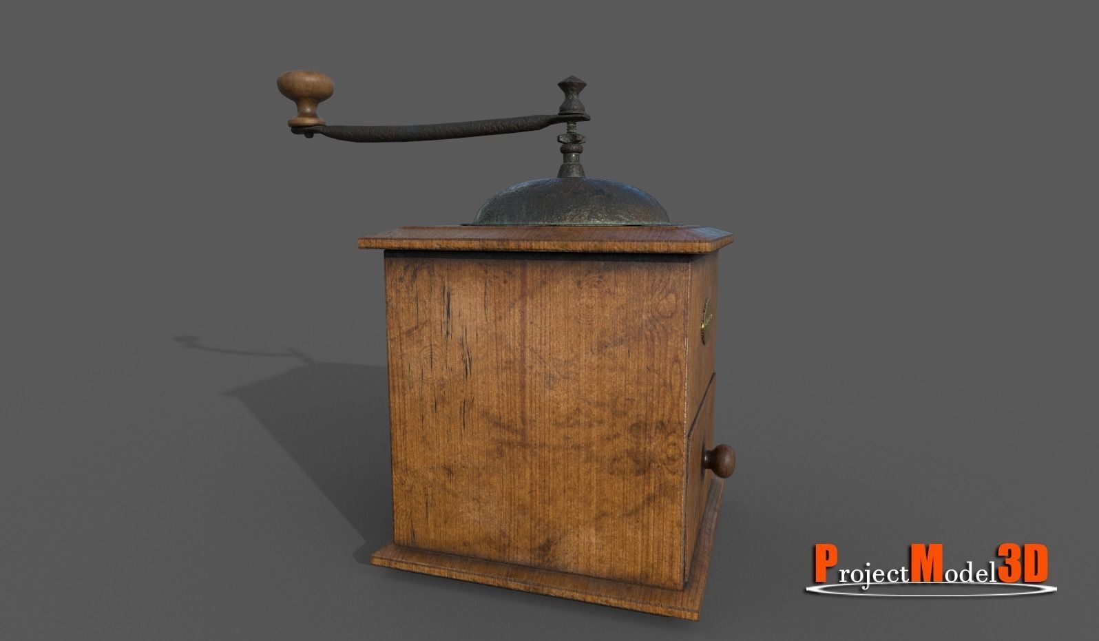 Old Coffee grinder Low-poly 3D model_8
