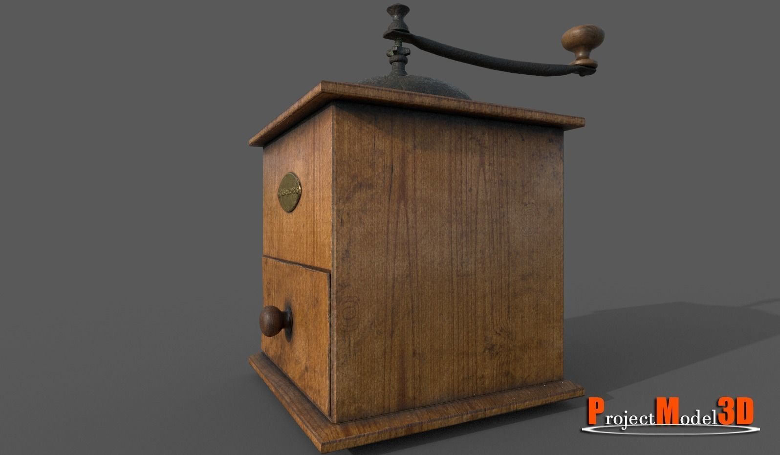 Old Coffee grinder Low-poly 3D model_4