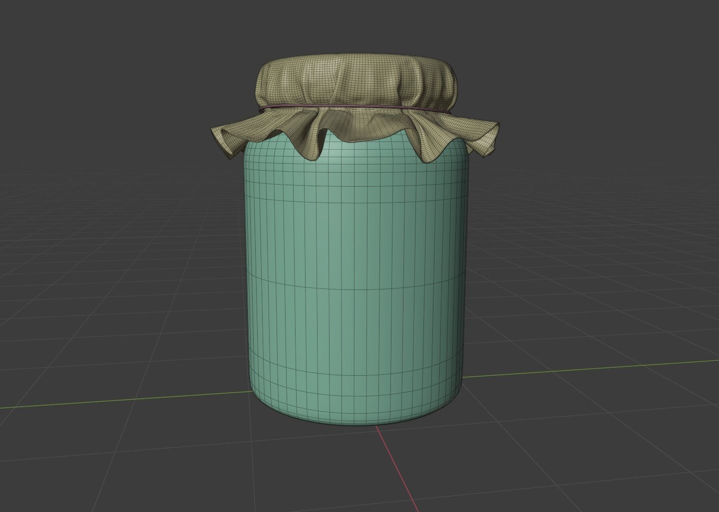 Jar with fabric 3D model_5
