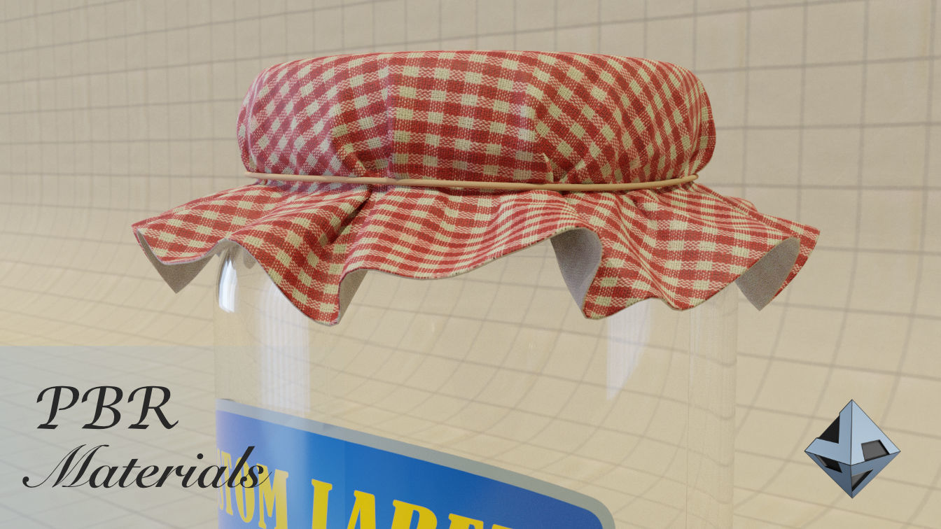 Jar with fabric 3D model_3