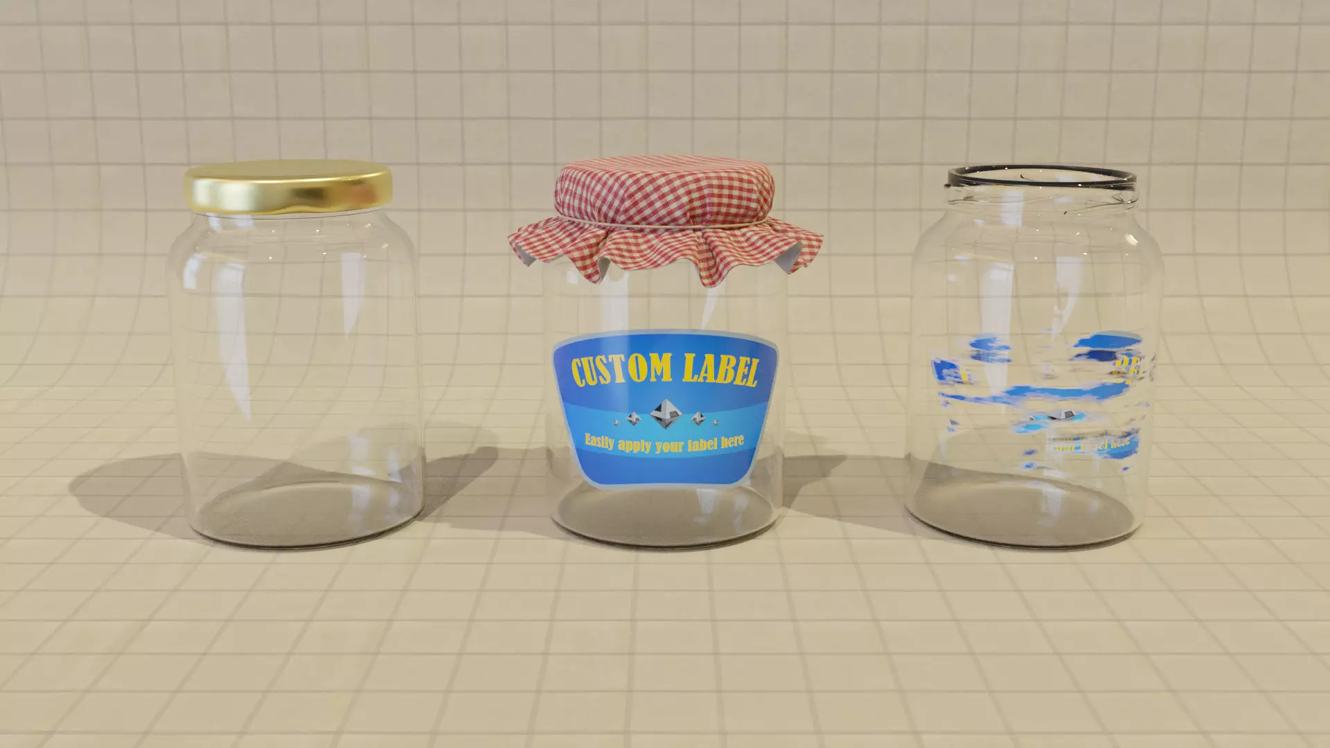 Jar with fabric 3D model_0