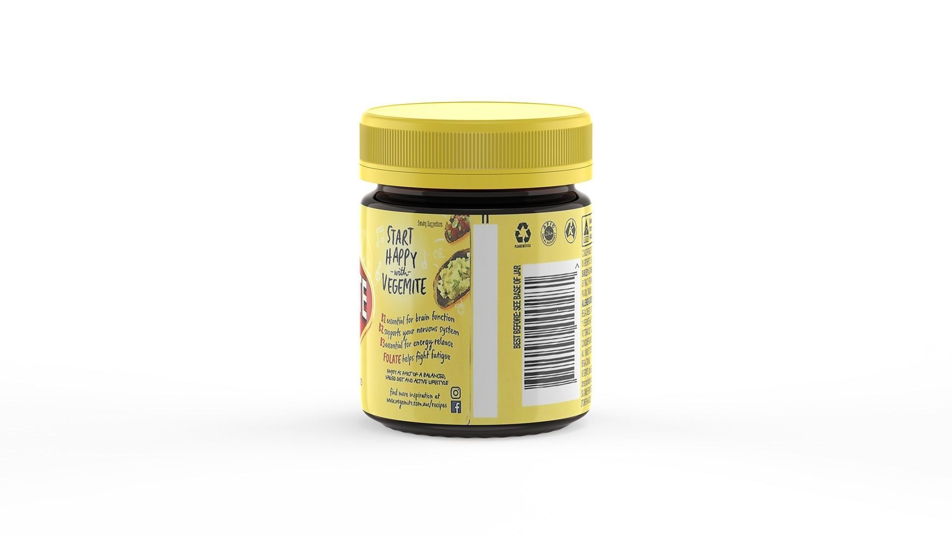 Vegemite Jar 220g Proudly Made in Australia since 1923 - Pot 3D model_23