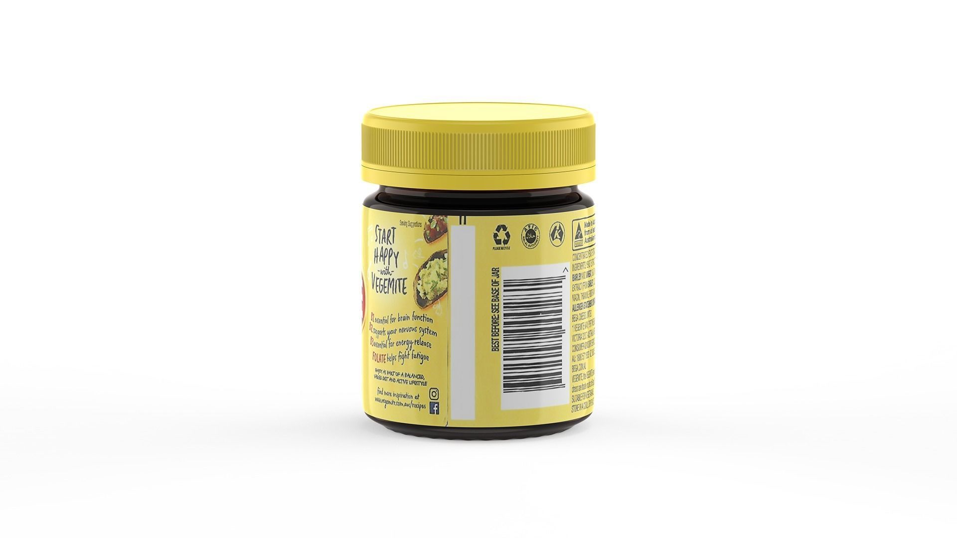 Vegemite Jar 220g Proudly Made in Australia since 1923 - Pot 3D model_22