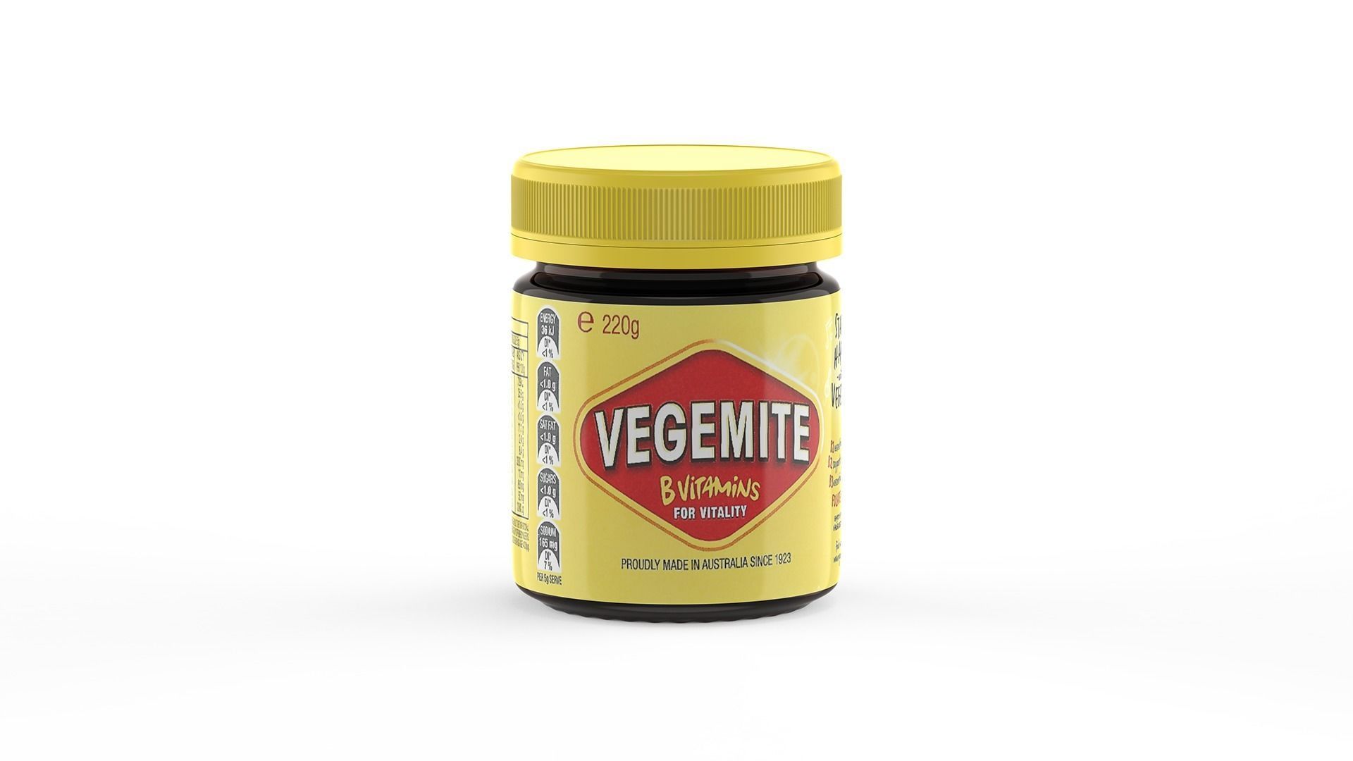 Vegemite Jar 220g Proudly Made in Australia since 1923 - Pot 3D model_3