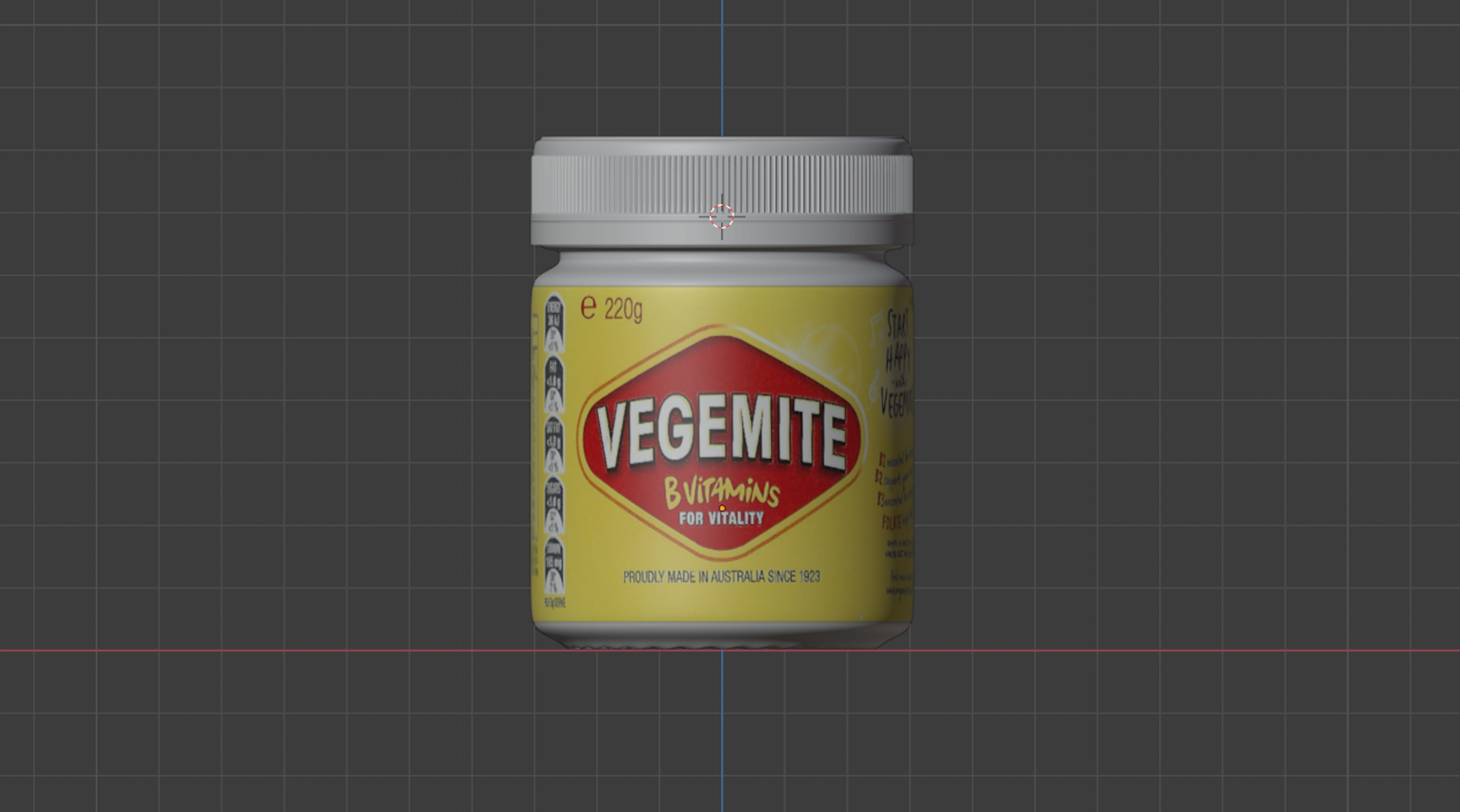 Vegemite Jar 220g Proudly Made in Australia since 1923 - Pot 3D model_32
