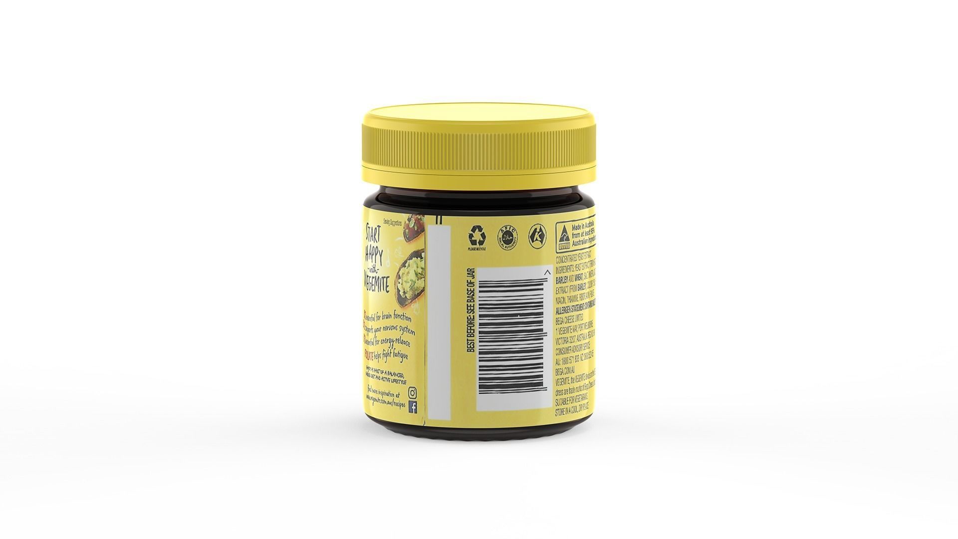 Vegemite Jar 220g Proudly Made in Australia since 1923 - Pot 3D model_21