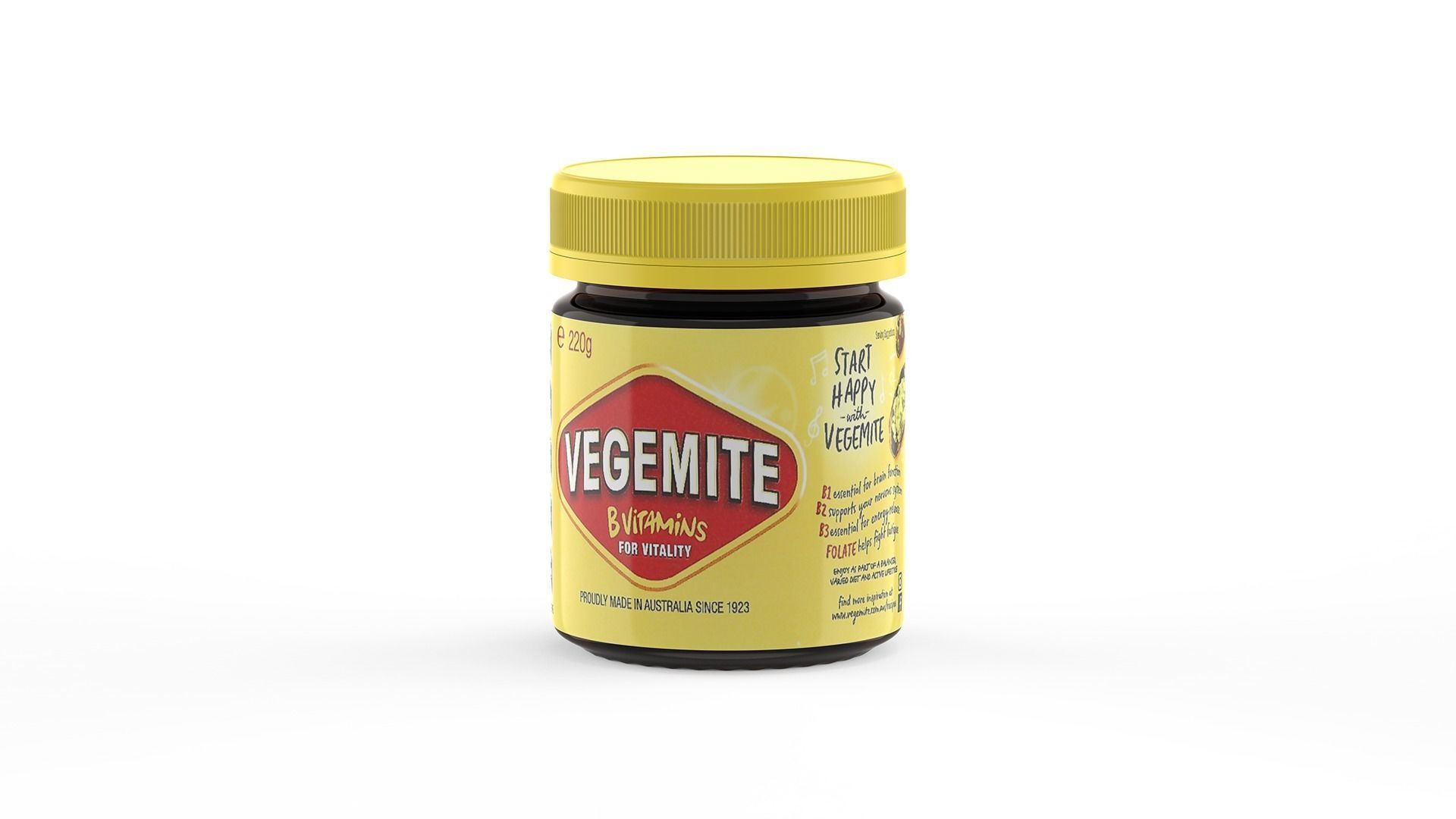Vegemite Jar 220g Proudly Made in Australia since 1923 - Pot 3D model_30