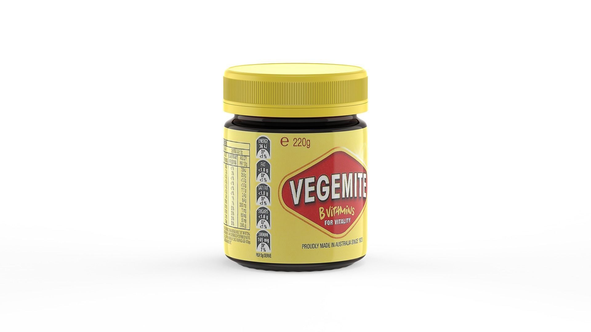 Vegemite Jar 220g Proudly Made in Australia since 1923 - Pot 3D model_5