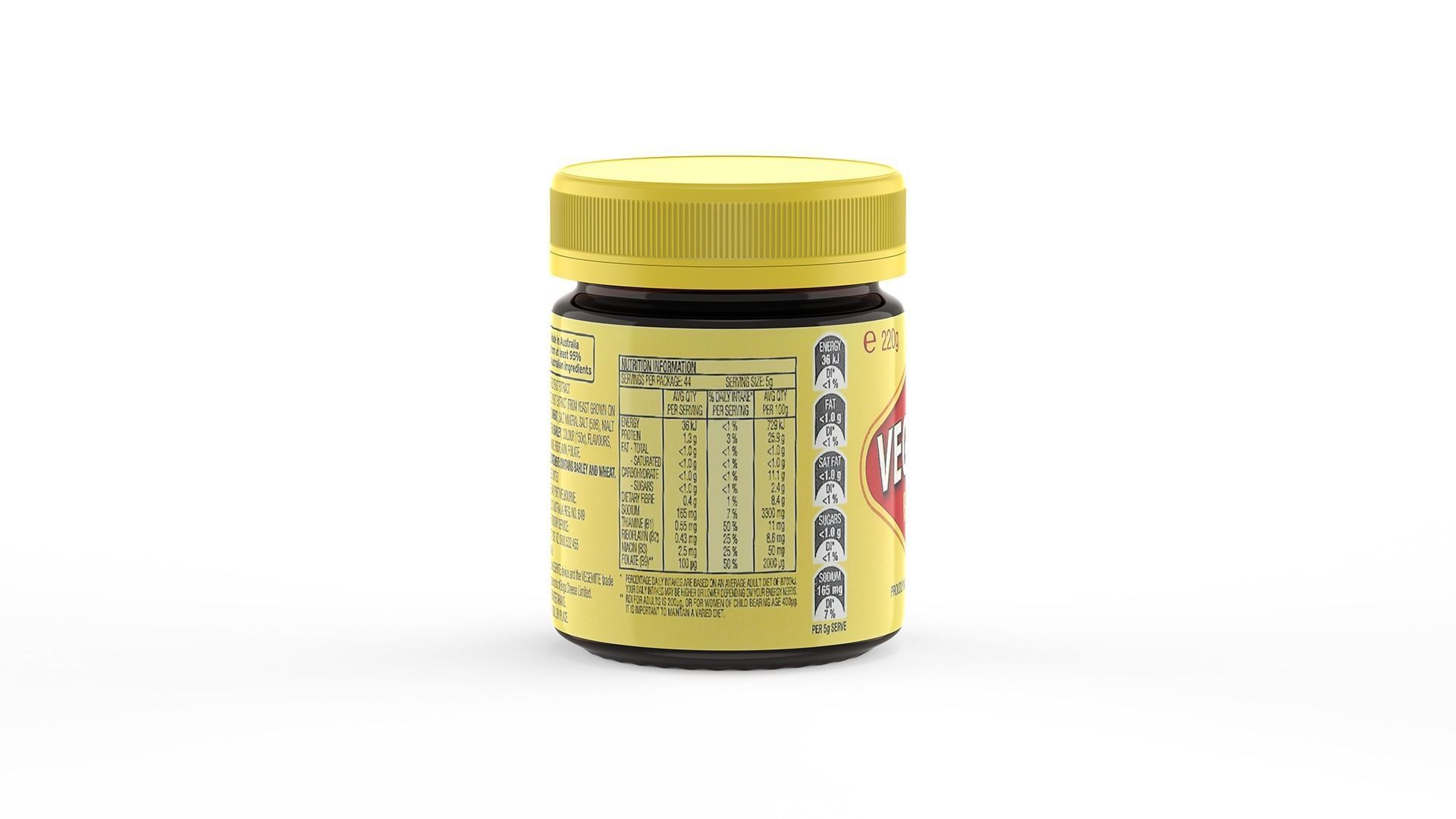 Vegemite Jar 220g Proudly Made in Australia since 1923 - Pot 3D model_10