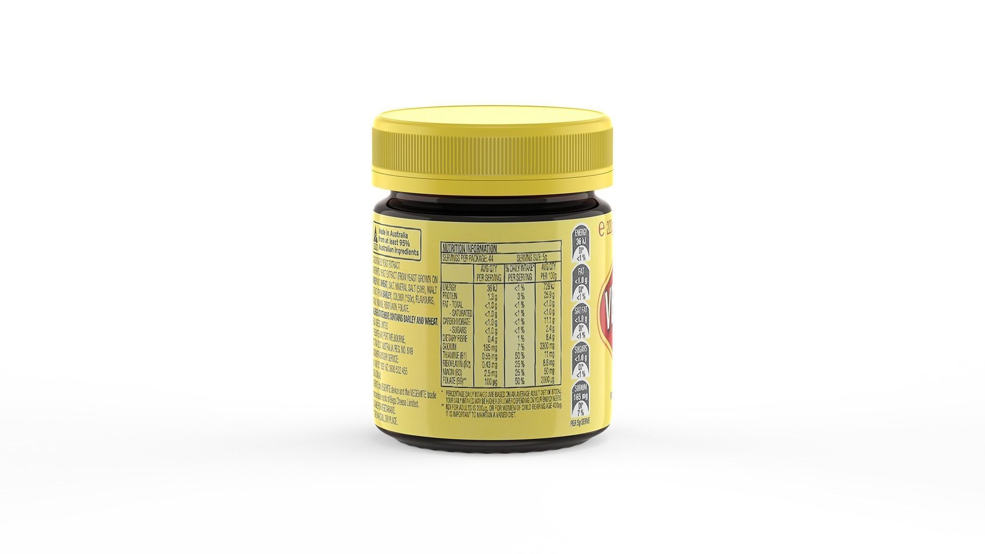 Vegemite Jar 220g Proudly Made in Australia since 1923 - Pot 3D model_11