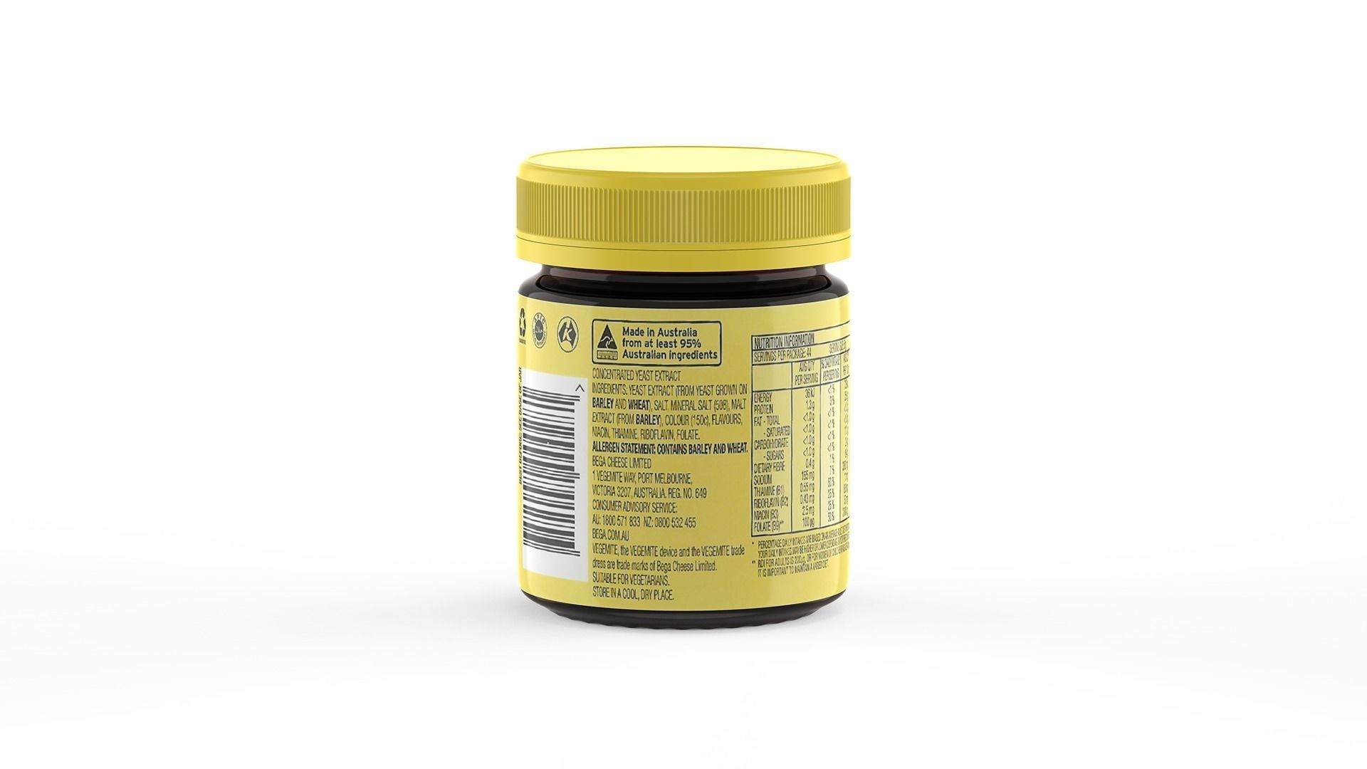 Vegemite Jar 220g Proudly Made in Australia since 1923 - Pot 3D model_15