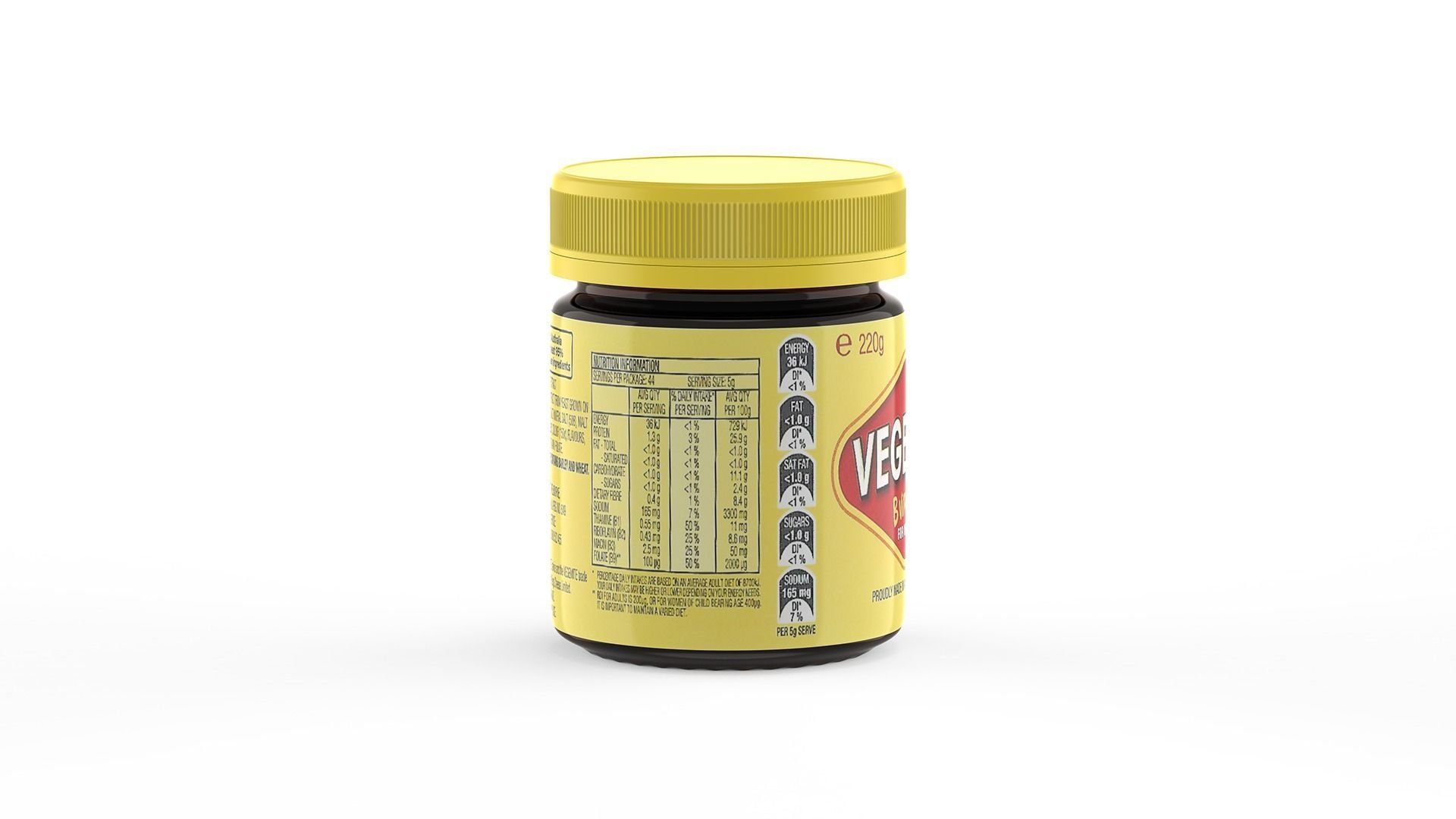 Vegemite Jar 220g Proudly Made in Australia since 1923 - Pot 3D model_9