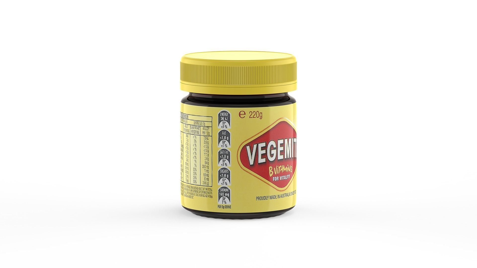 Vegemite Jar 220g Proudly Made in Australia since 1923 - Pot 3D model_6
