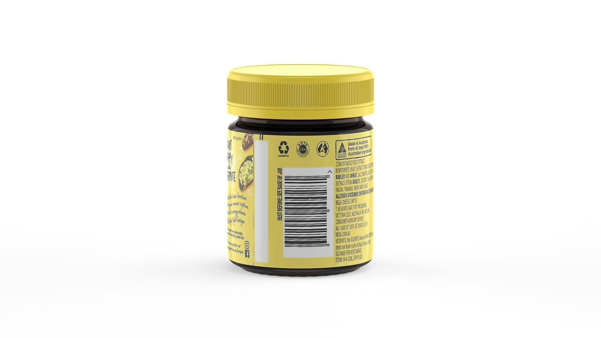 Vegemite Jar 220g Proudly Made in Australia since 1923 - Pot 3D model_20