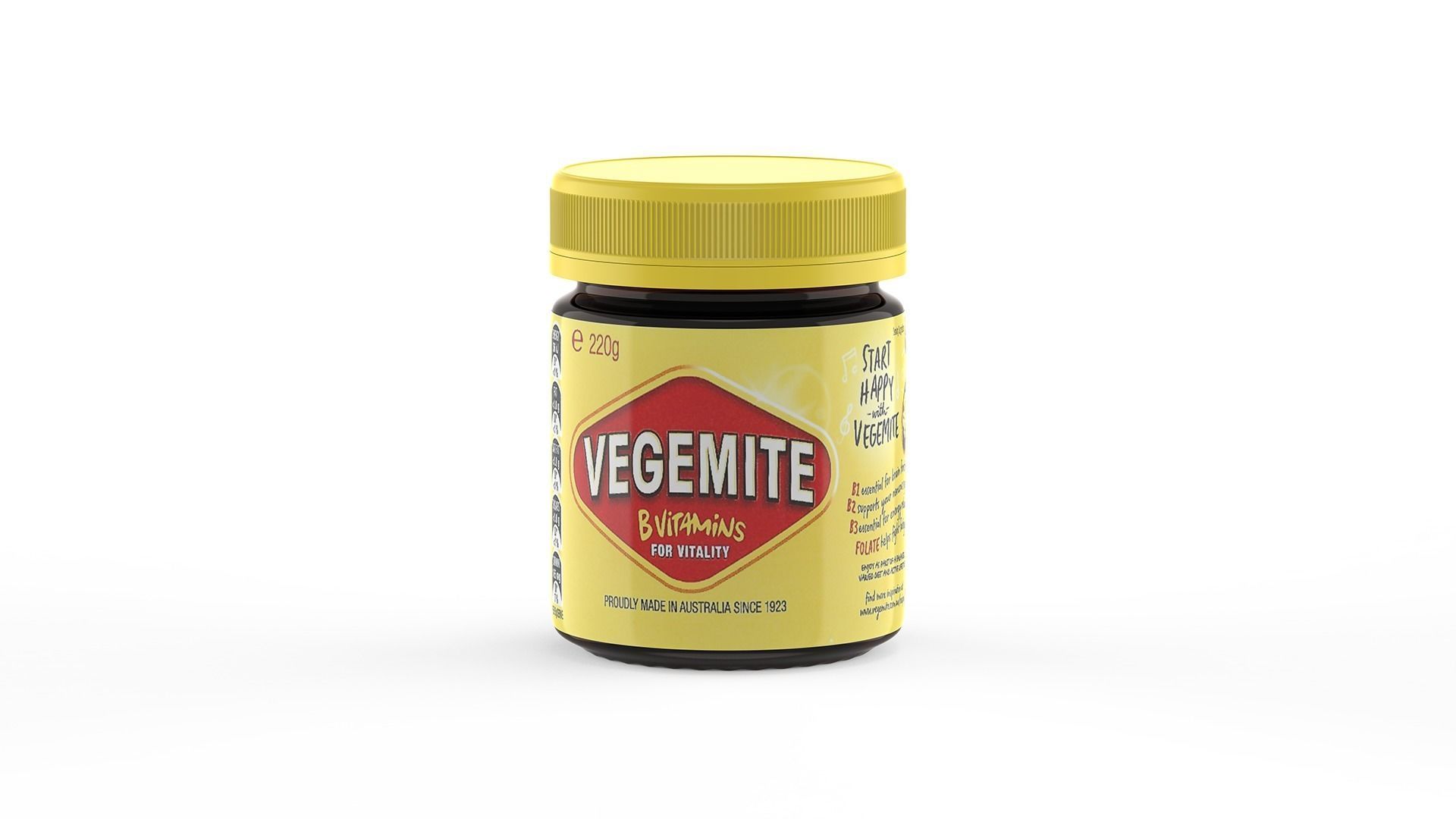 Vegemite Jar 220g Proudly Made in Australia since 1923 - Pot 3D model_31