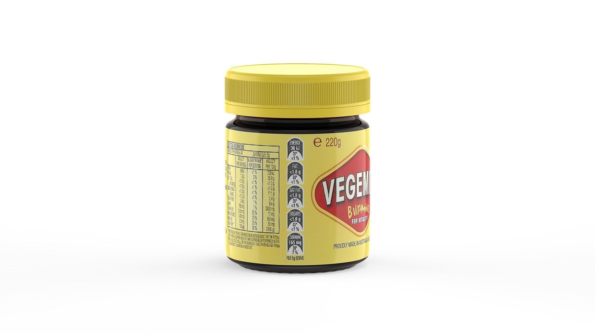 Vegemite Jar 220g Proudly Made in Australia since 1923 - Pot 3D model_7